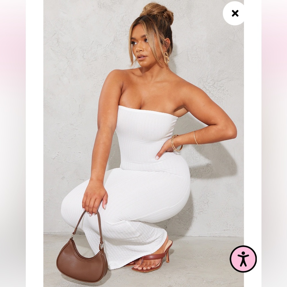 Brand new white sleeveless dress from pretty little thing, tags still on it